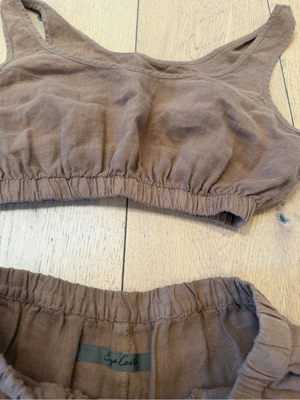 Brown Women’s Linen Wide-Leg Pants - Picture 2 of 3
